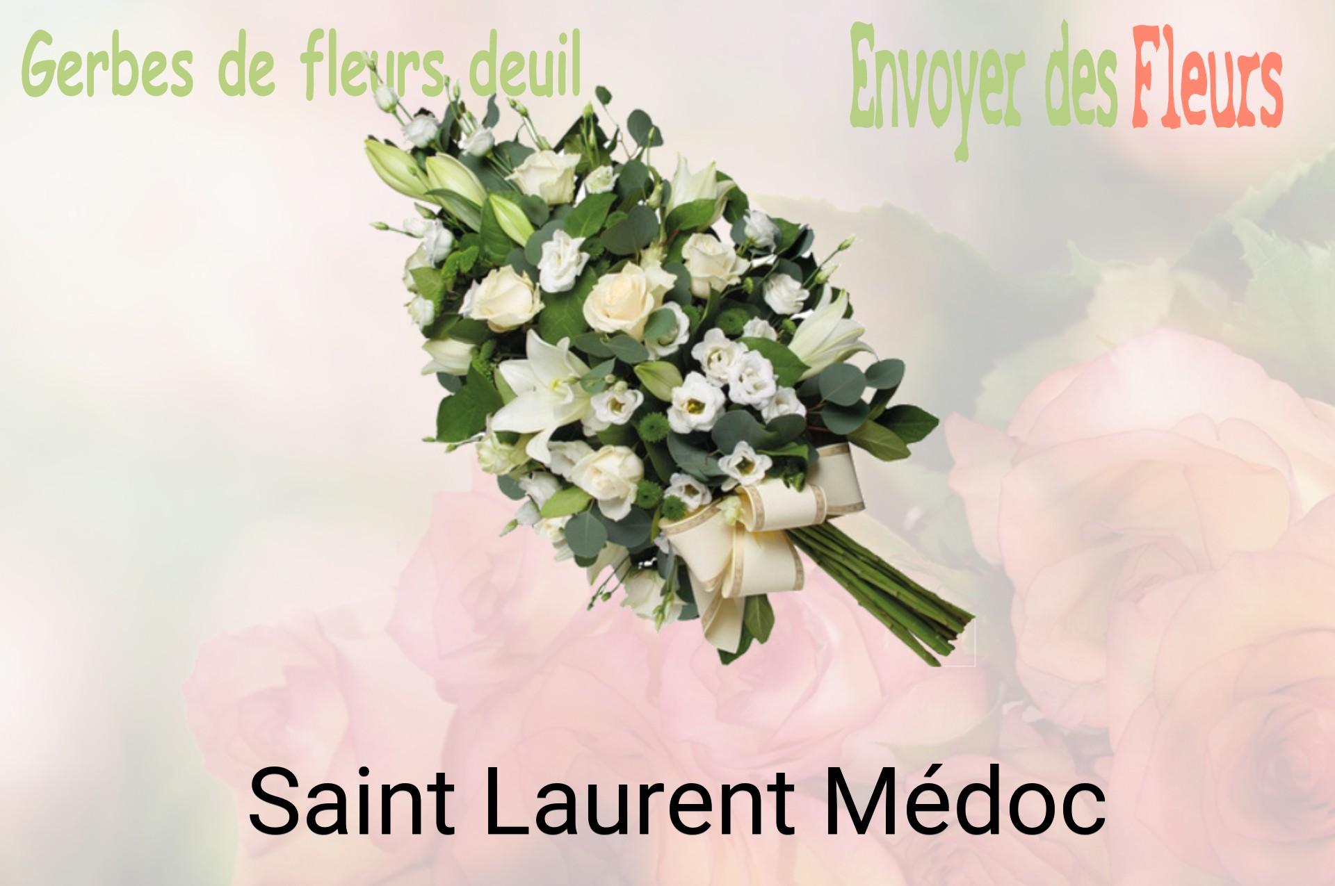 Gerbe de fleurs de deuil livrée à Saint-Laurent-Médoc